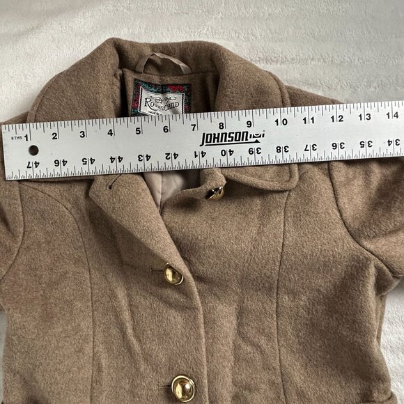 Rothschild Girls Size 6X Brown Wool Blend Coat Classic Winter Outerwear Buttons - Picture 7 of 10